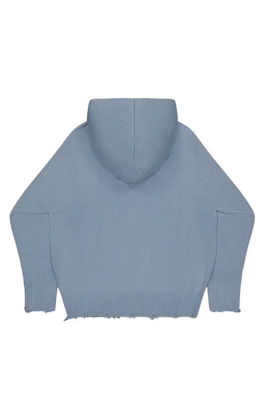 "UPLOAD" ZIP HOODY - Baby blue