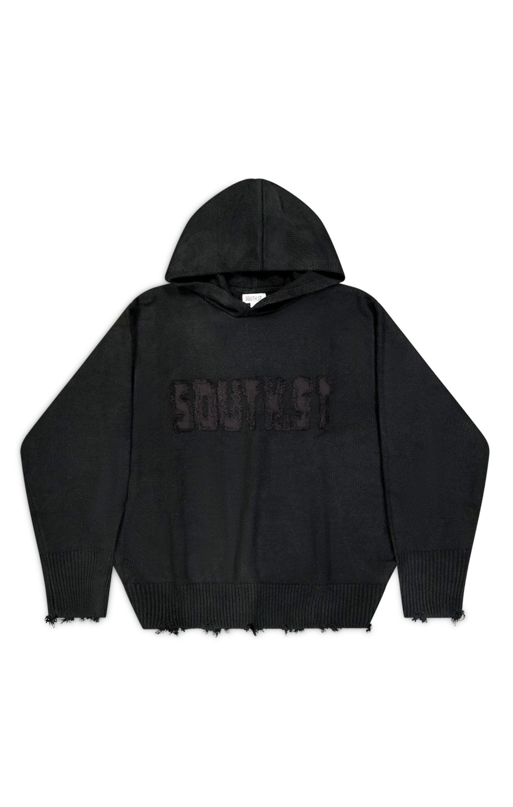 "UPLOAD" KNIT HOODY - Black