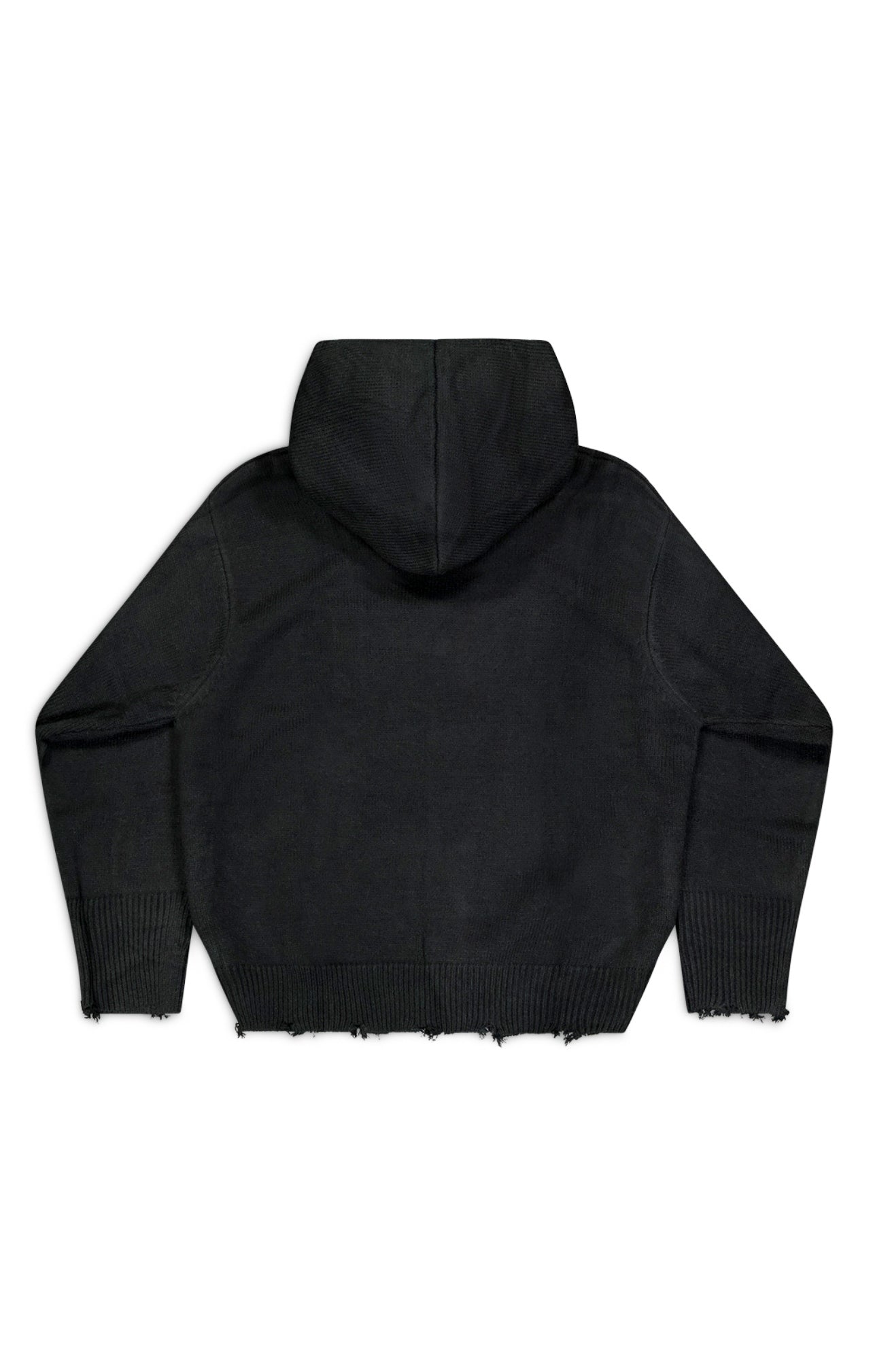 "UPLOAD" KNIT HOODY - Black