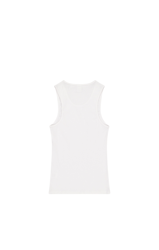 SST RIB TANK TOP - White