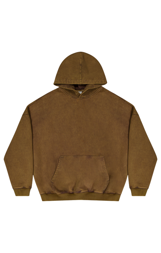 VINTAGE HOODY - Washed brown