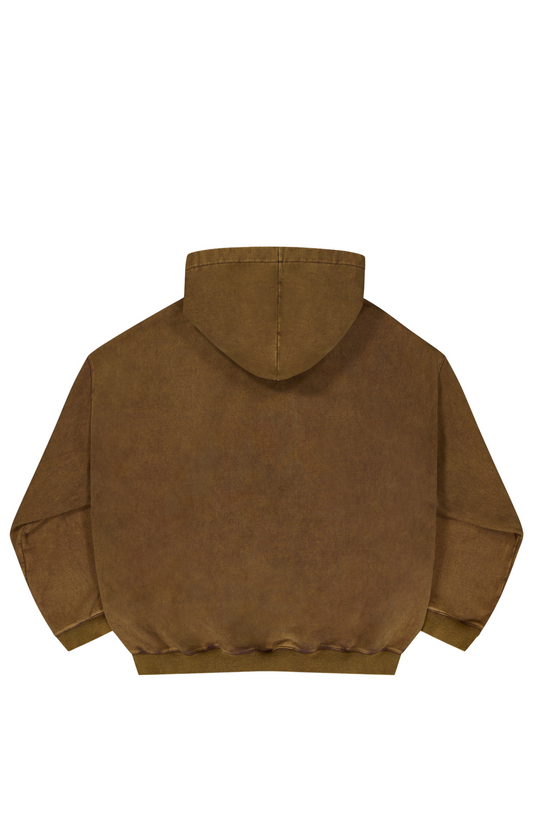 VINTAGE HOODY - Washed brown