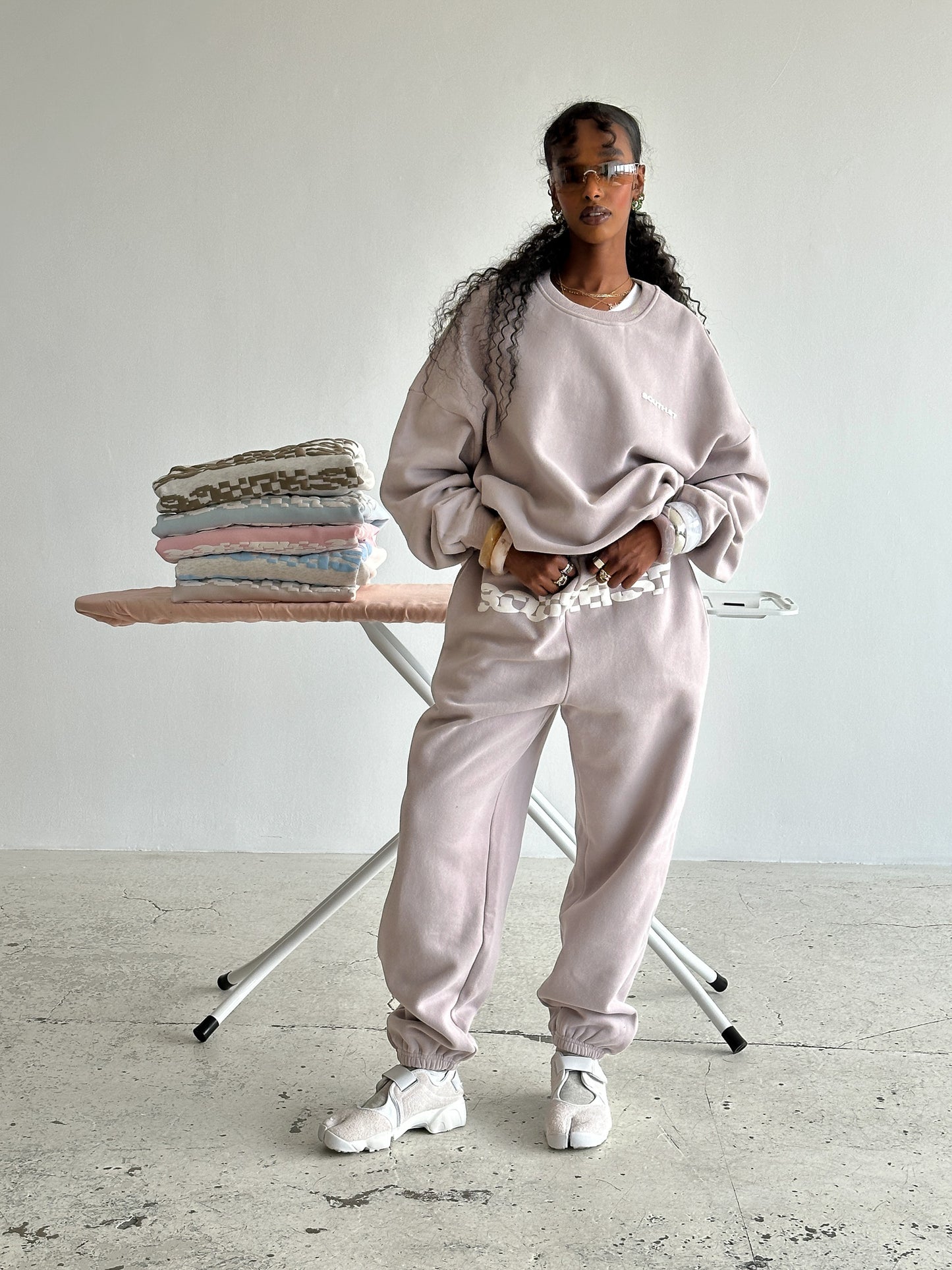 DISTORT SWEATPANTS - Lilac Grey