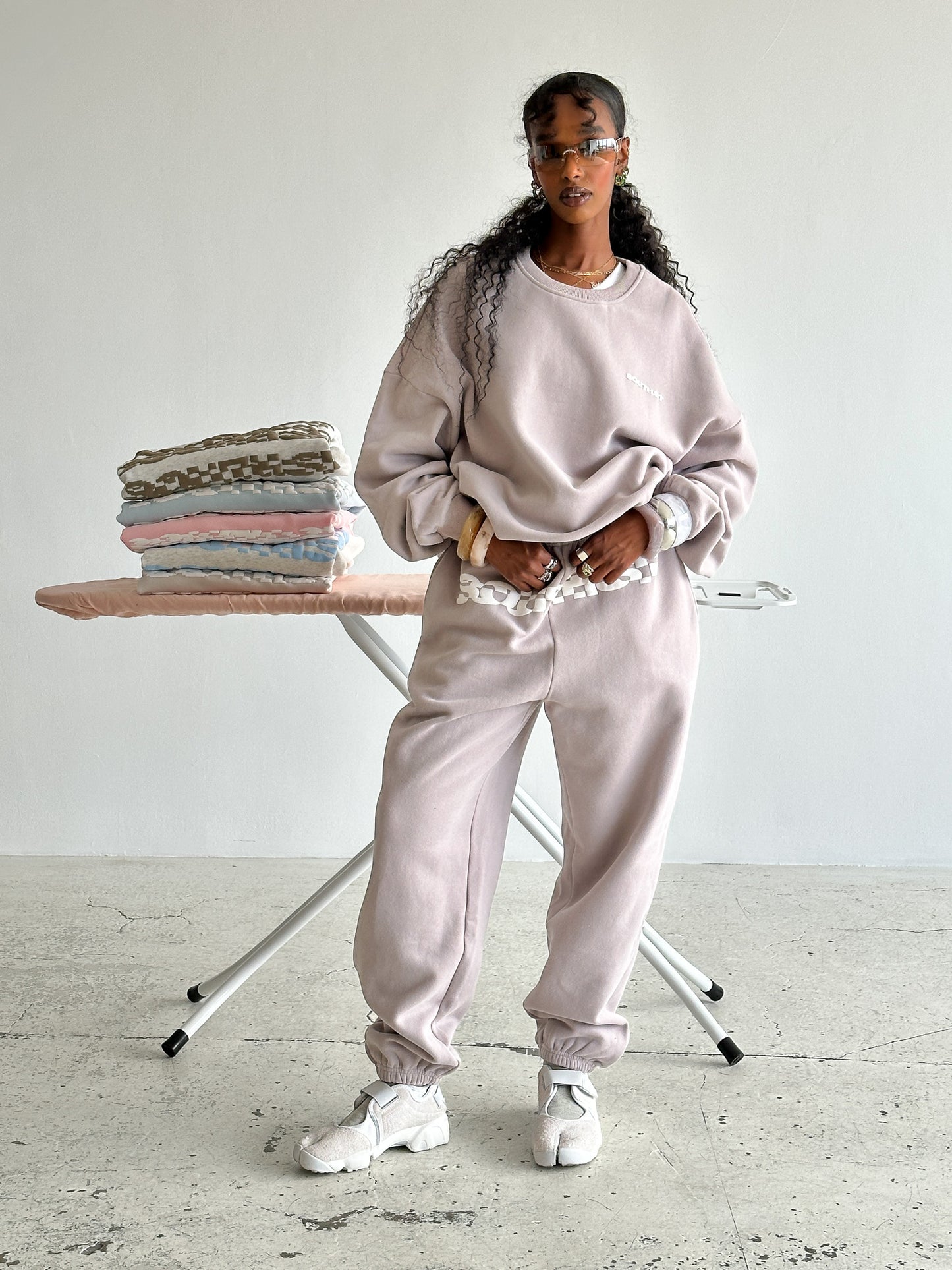 DISTORT SWEATSHIRT - Lilac Grey