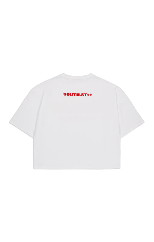 MONEY CROPPED TEE - White/Red