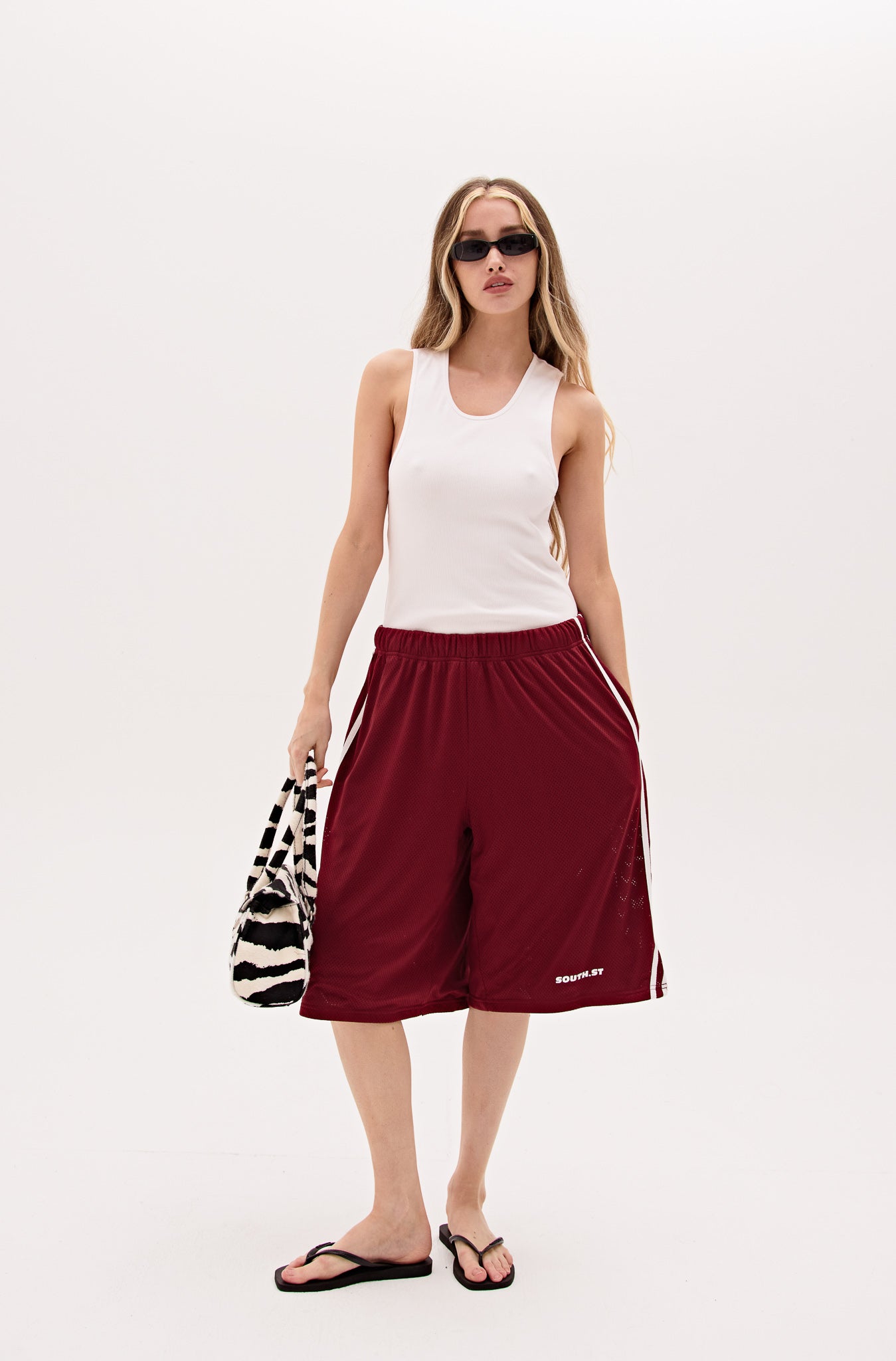 SST MESH SHORTS LONG - Wine