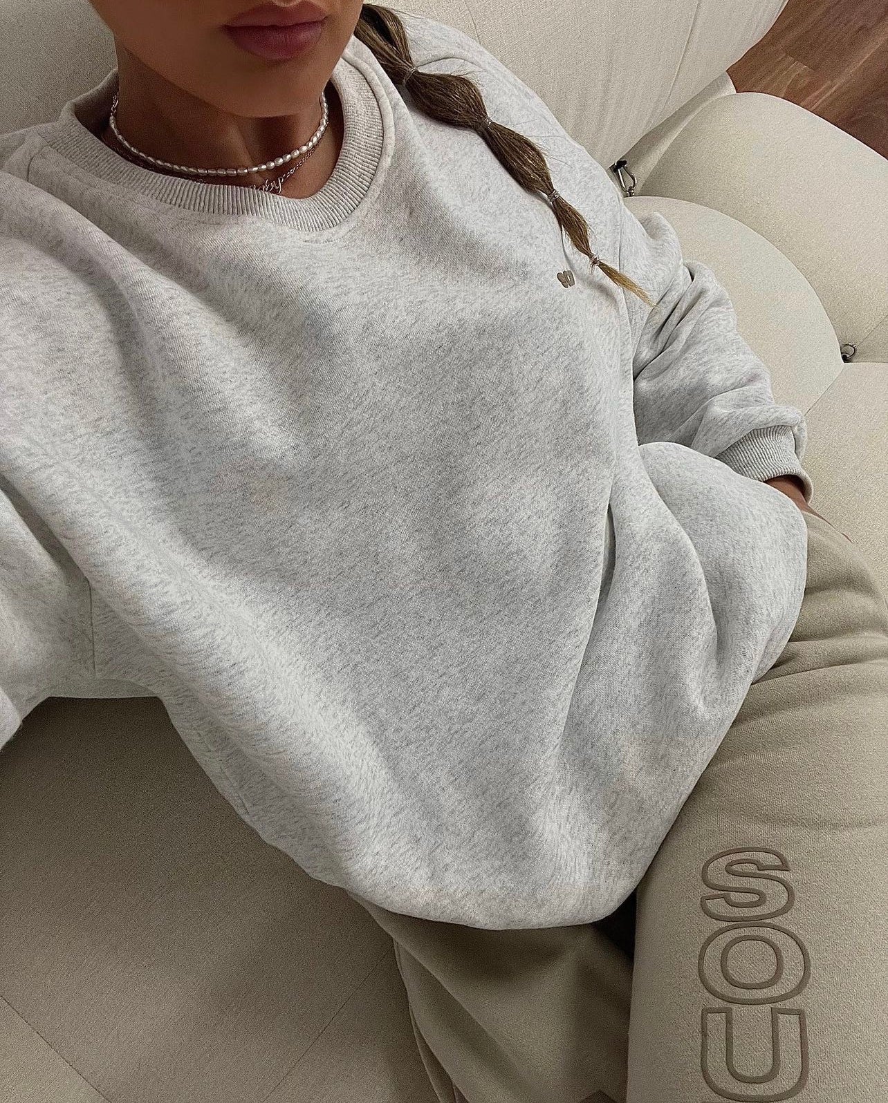 DISTORT SWEATSHIRT - Marl grey