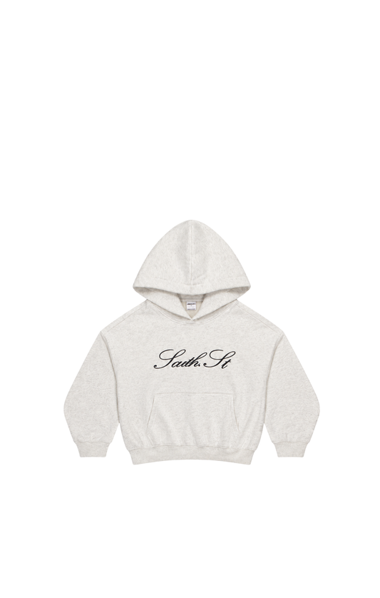 KIDS SST SCRIPT HOODY - Marl Grey