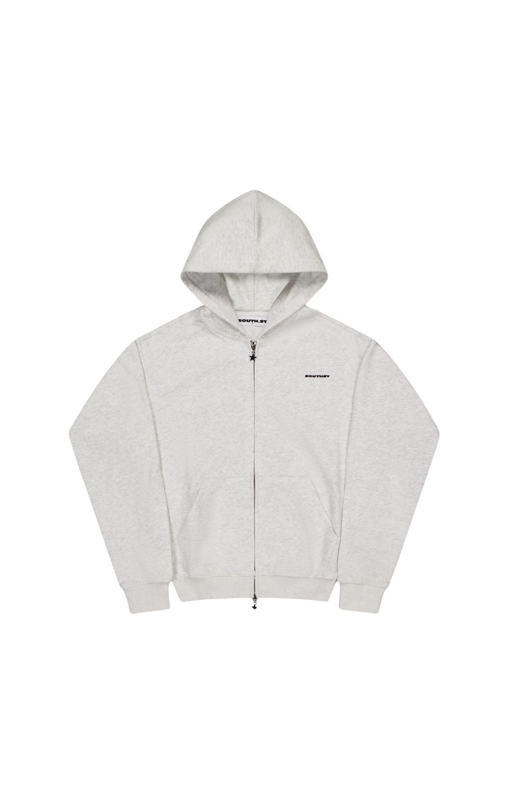 FORM SHRUNKEN ZIP HOODY - Marl Grey