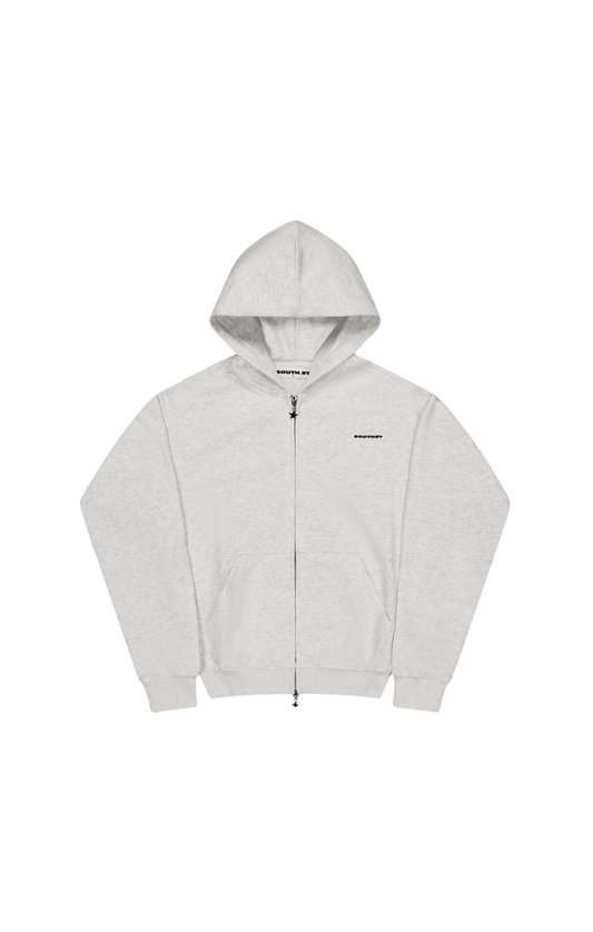 FORM SHRUNKEN ZIP HOODY - Marl Grey