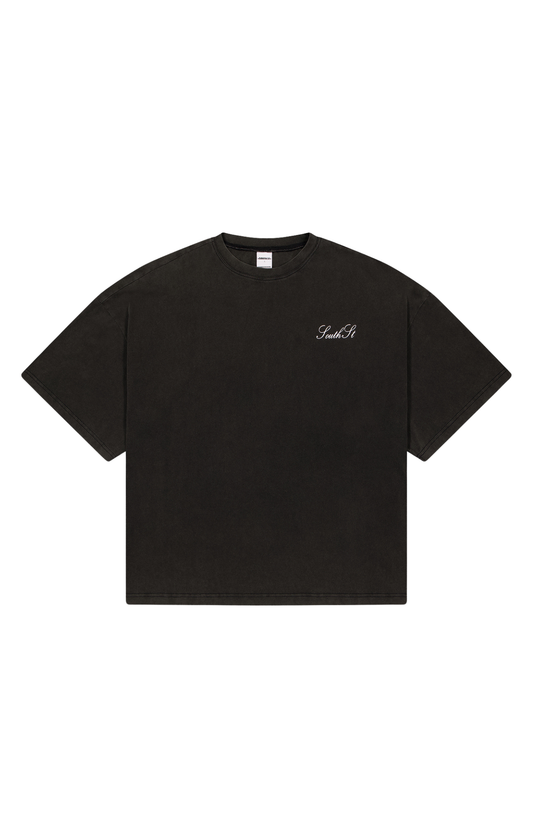 SIGNATURE TEE - Washed Black