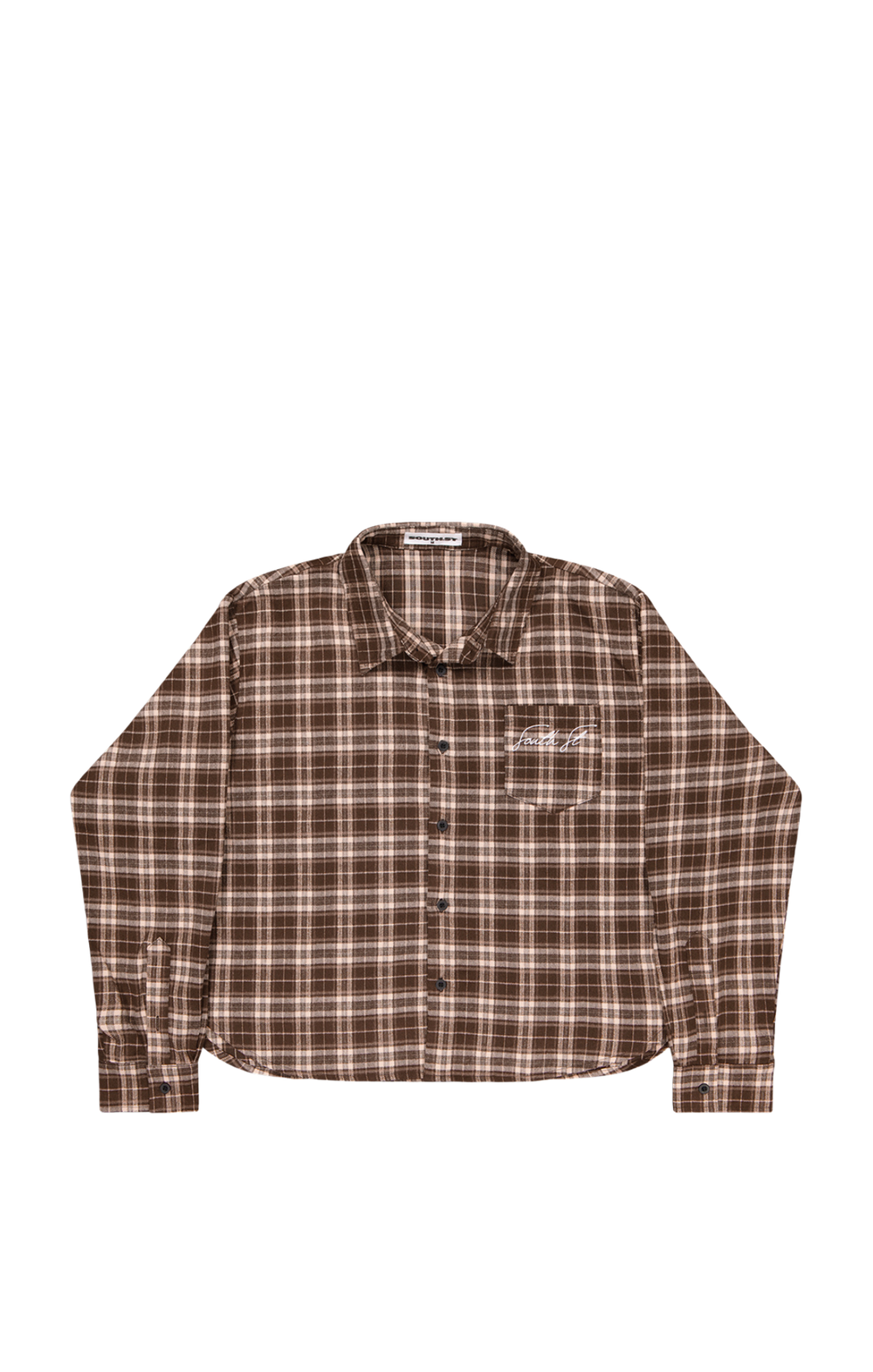 AW CHECKERED CROPPED SHIRT - Brown