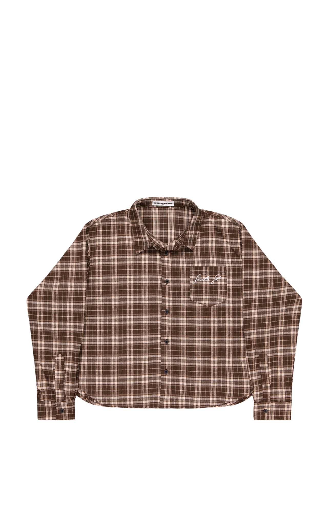 AW CHECKERED CROPPED SHIRT - Brown