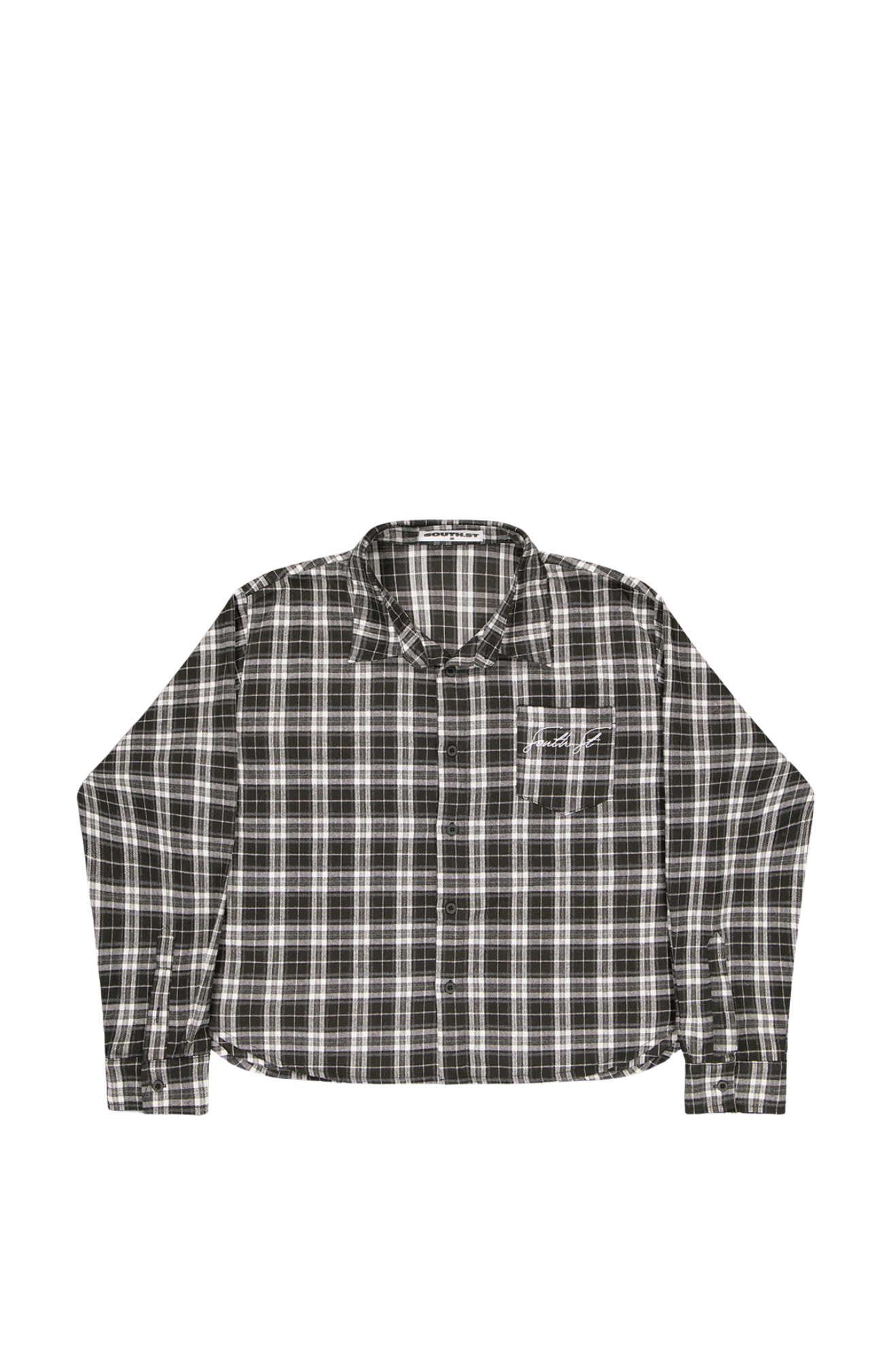 AW CHECKERED CROPPED SHIRT - Black