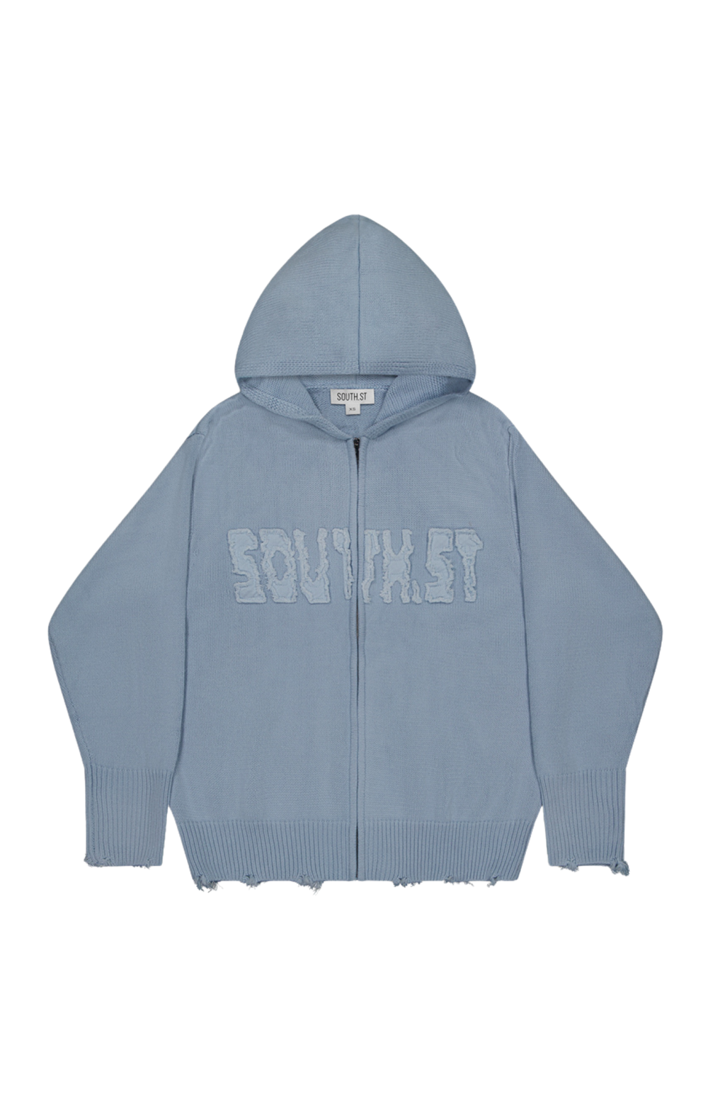 "UPLOAD" ZIP HOODY - Baby blue