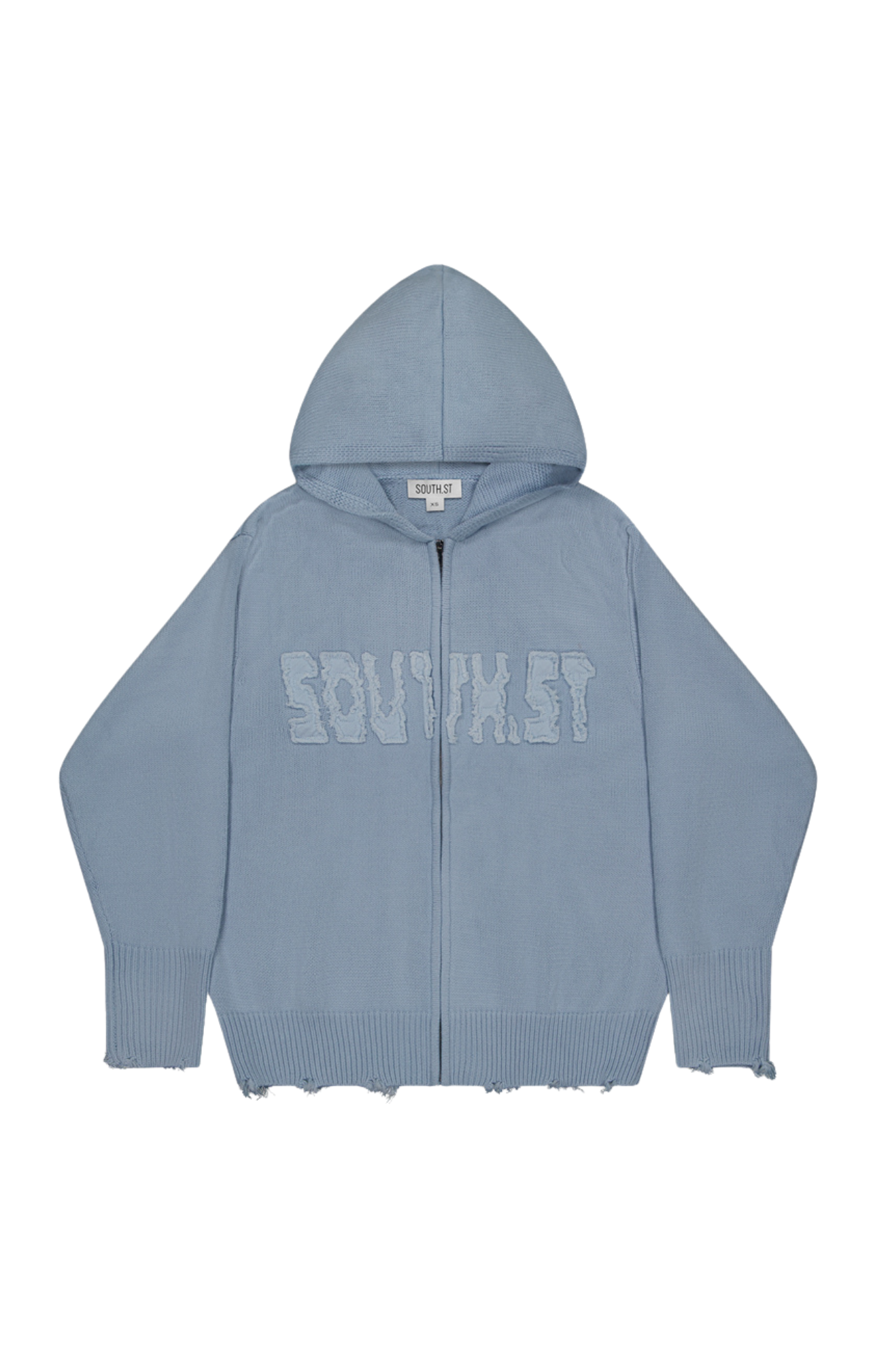 "UPLOAD" ZIP HOODY - Baby blue