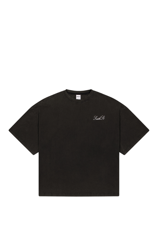 SIGNATURE TEE - Washed Black