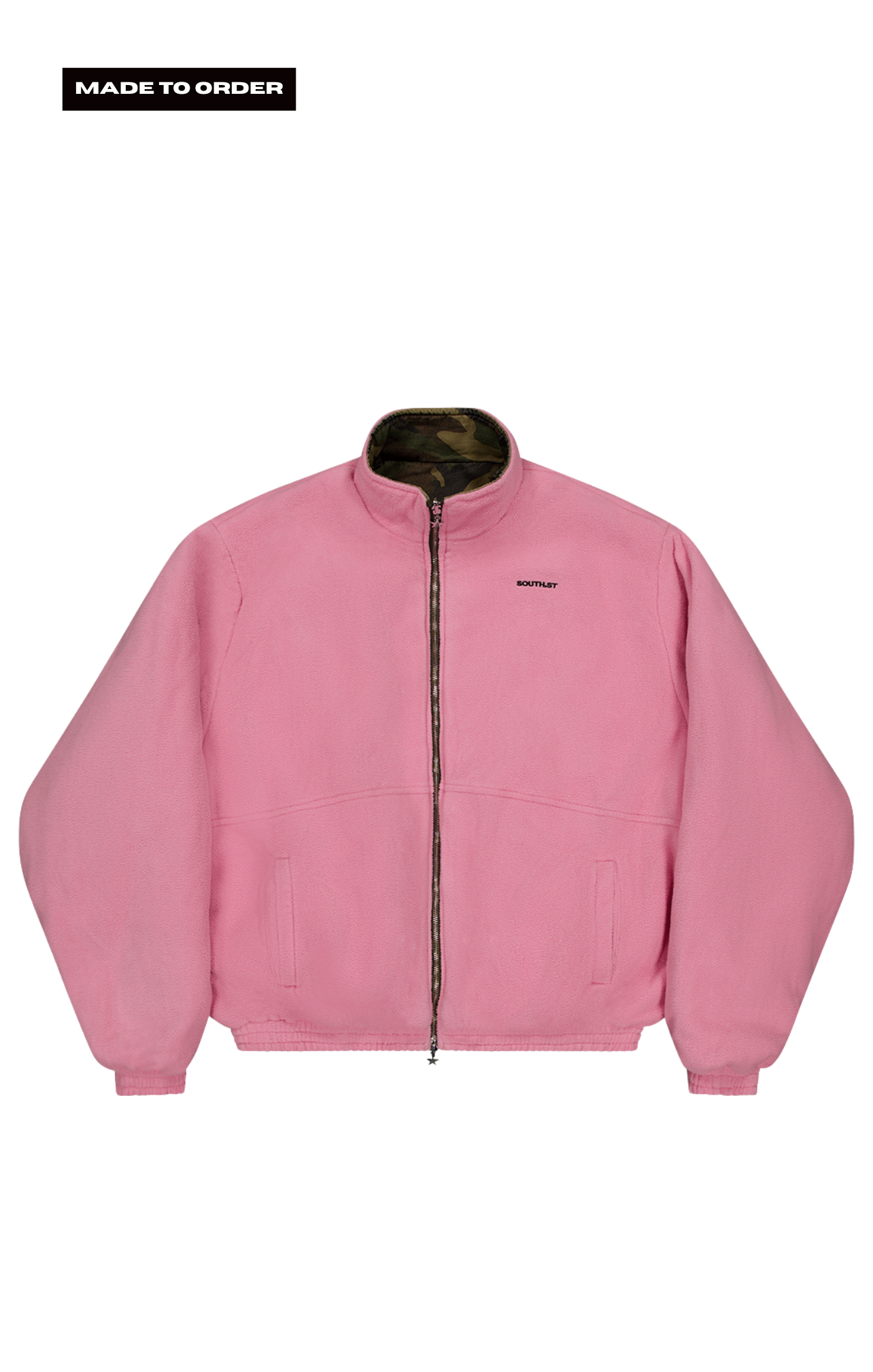 SST REVERSIBLE CAMO/ PINK FLEECE JACKET - MADE TO ORDER