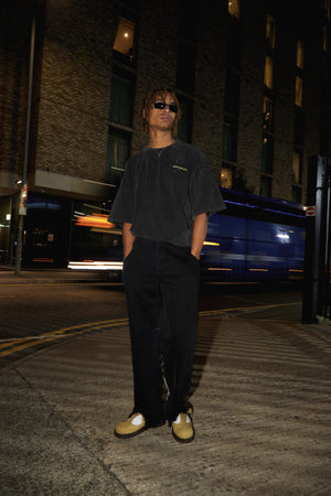 "CONTRAST" JEANS - Washed black