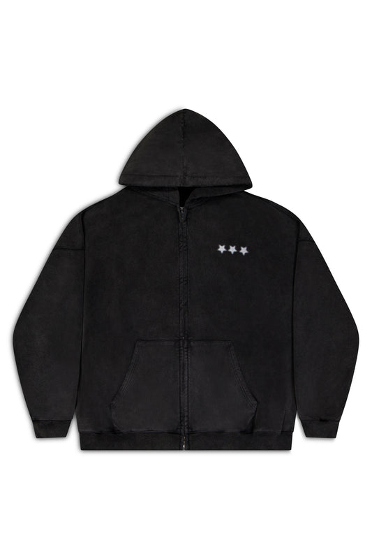 BLURRED ZIP HOODY