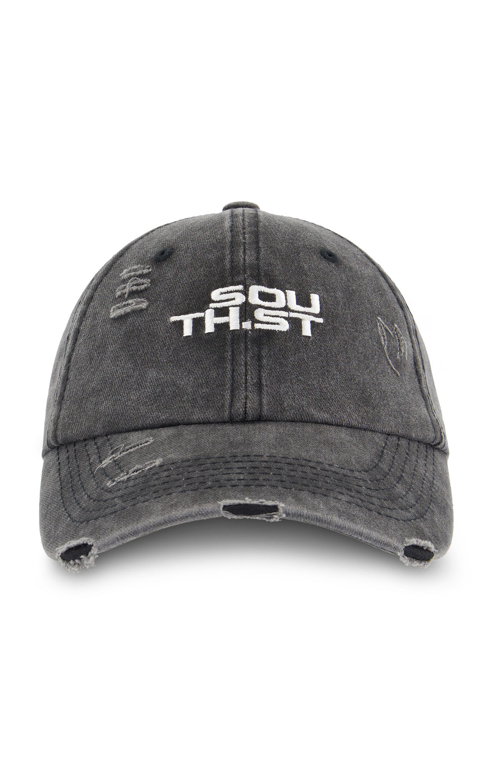 DISTRESSED DAD CAP - Washed black