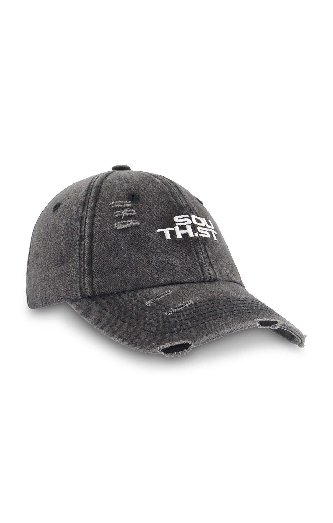 DISTRESSED DAD CAP - Washed black