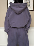SST ZIP HOODY - Washed Navy Grey
