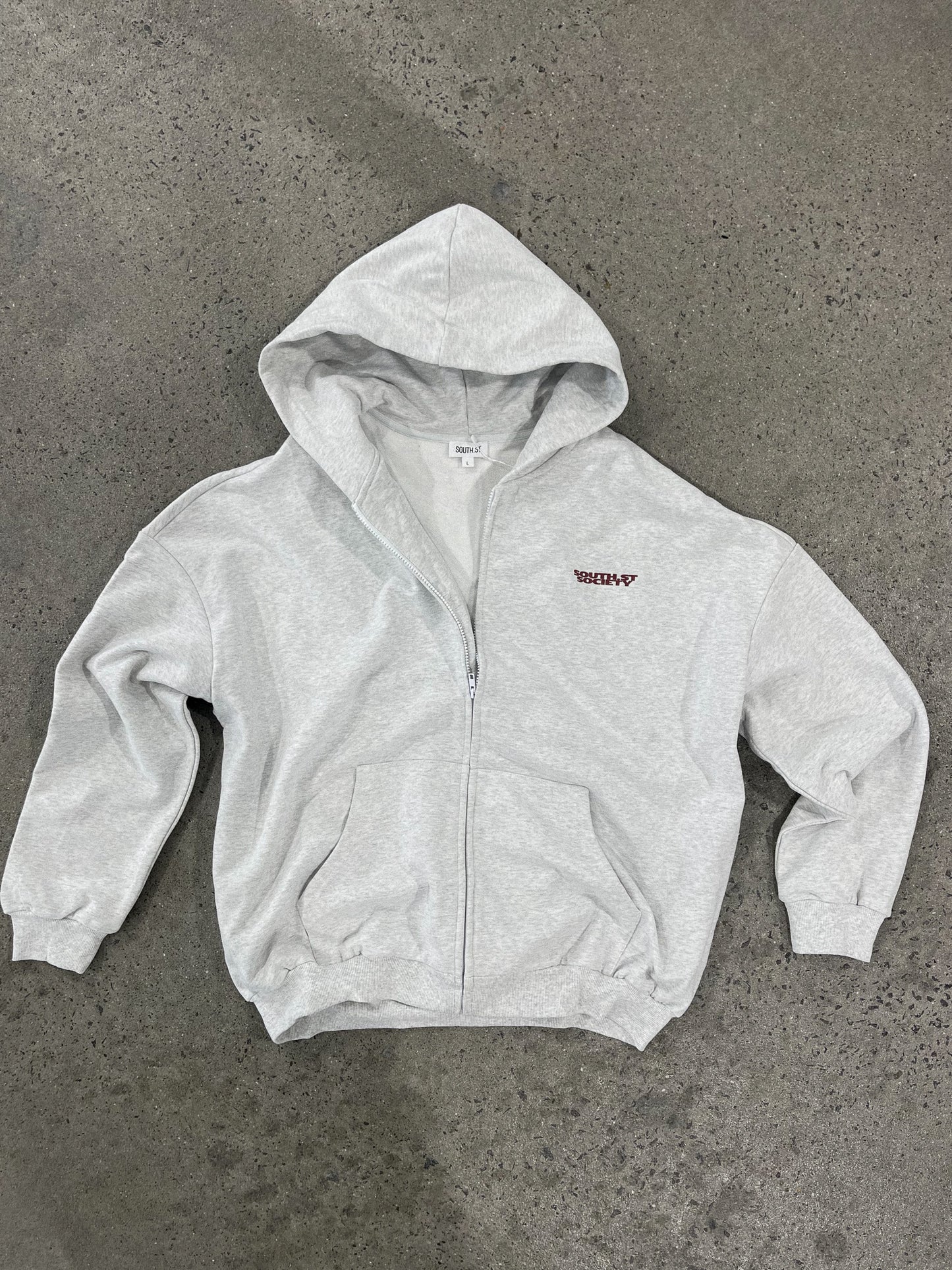 SOCIETY ZIP HOODY  - Marl grey