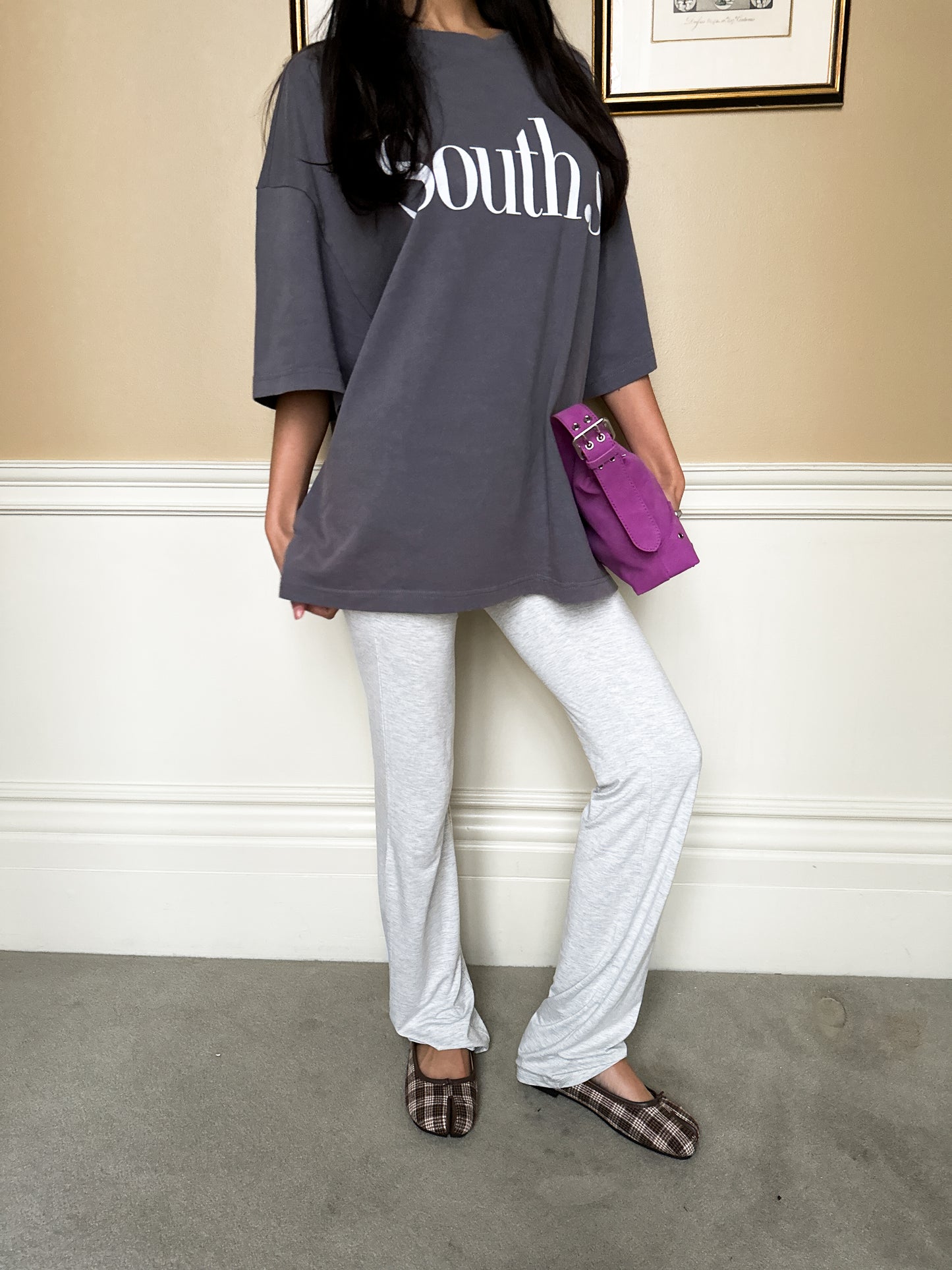 SOUTH TEE - Washed Navy Grey