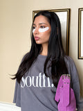 SOUTH TEE - Washed Navy Grey