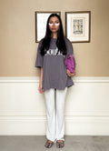 SOUTH TEE - Washed Navy Grey