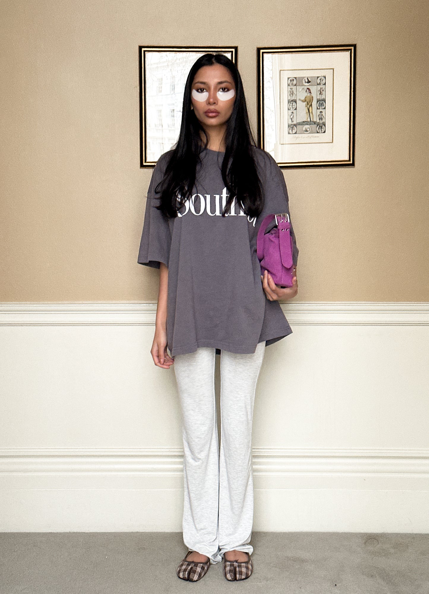 SOUTH TEE - Washed Navy Grey