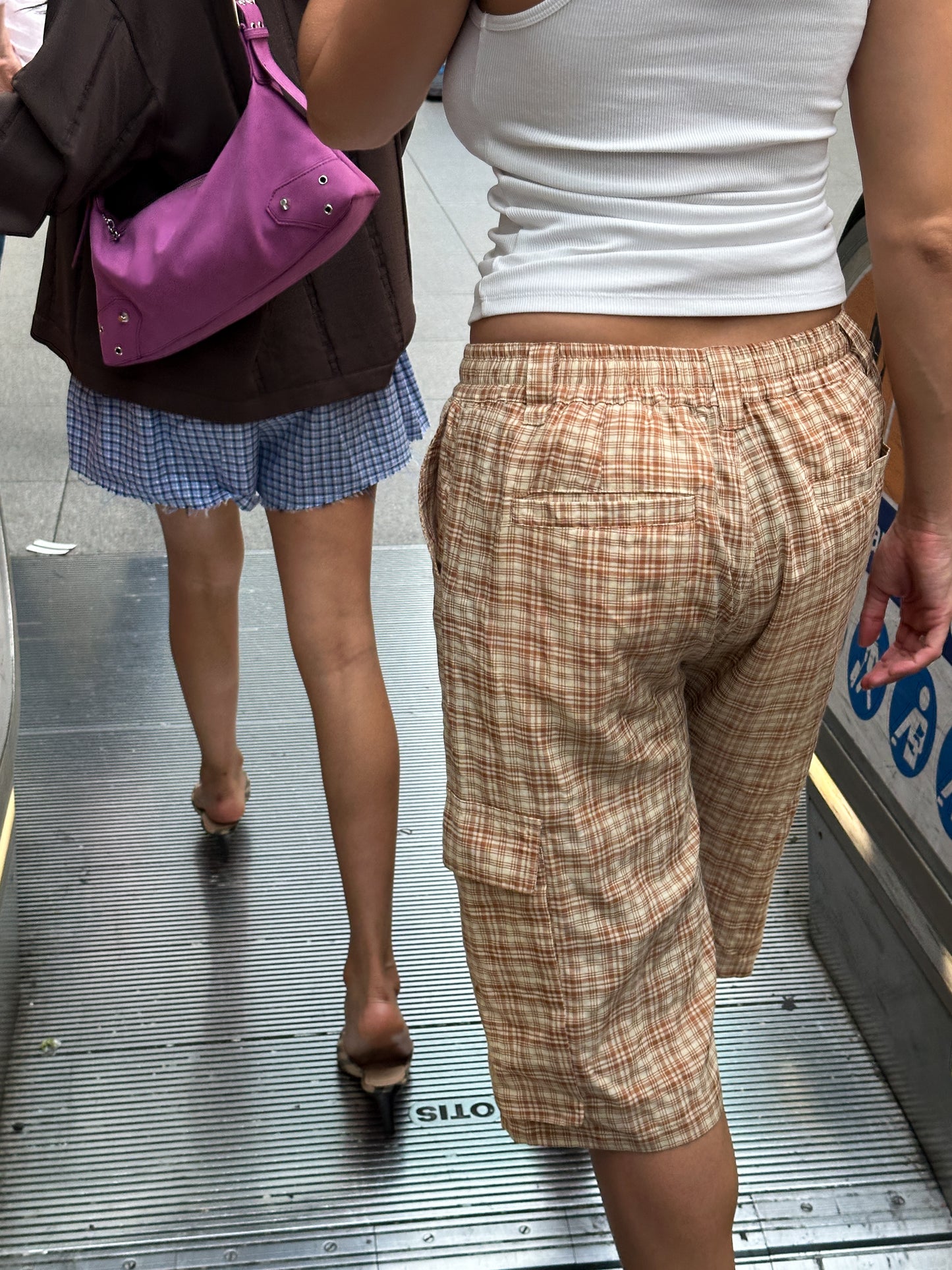 AW OVERSIZED CHECKERED SHORTS