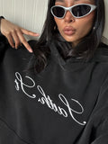 SST SCRIPT HOODY - Washed Black