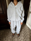SIGNATURE ZIP HOODY - Heather Grey
