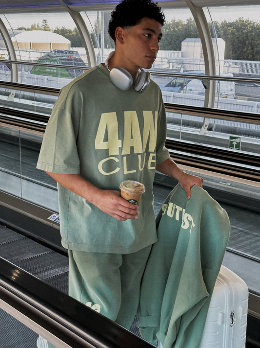 "4AM" TEE - Washed Green
