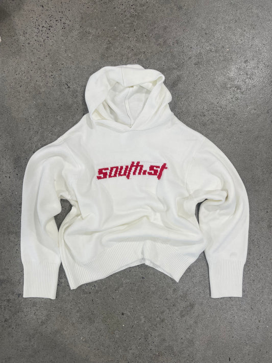 ELEMENT KNIT HOODY - White/Red