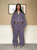 SST ZIP HOODY - Washed Navy Grey