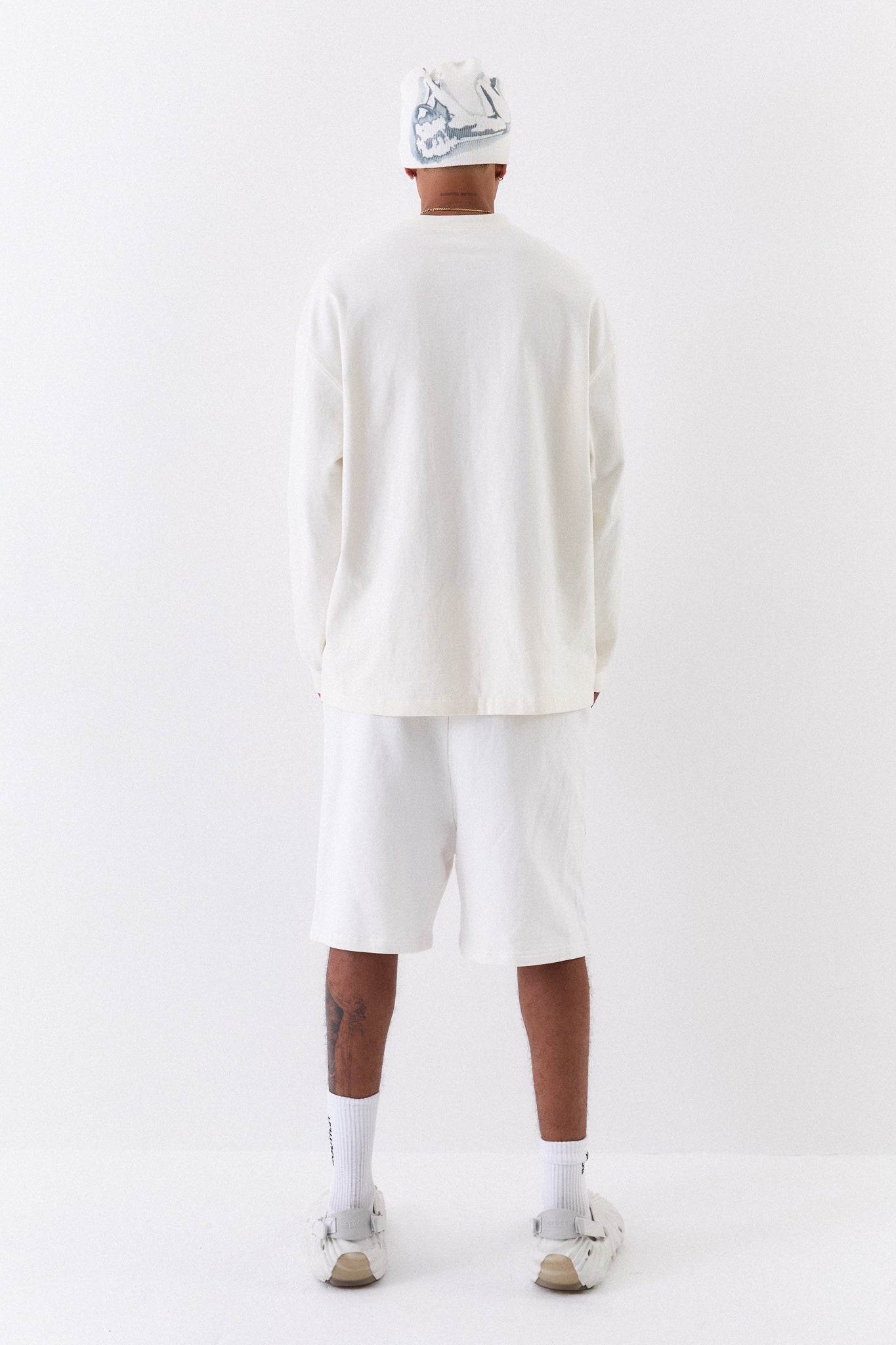 MANNERS LONG SLEEVE TEE - White/Brown