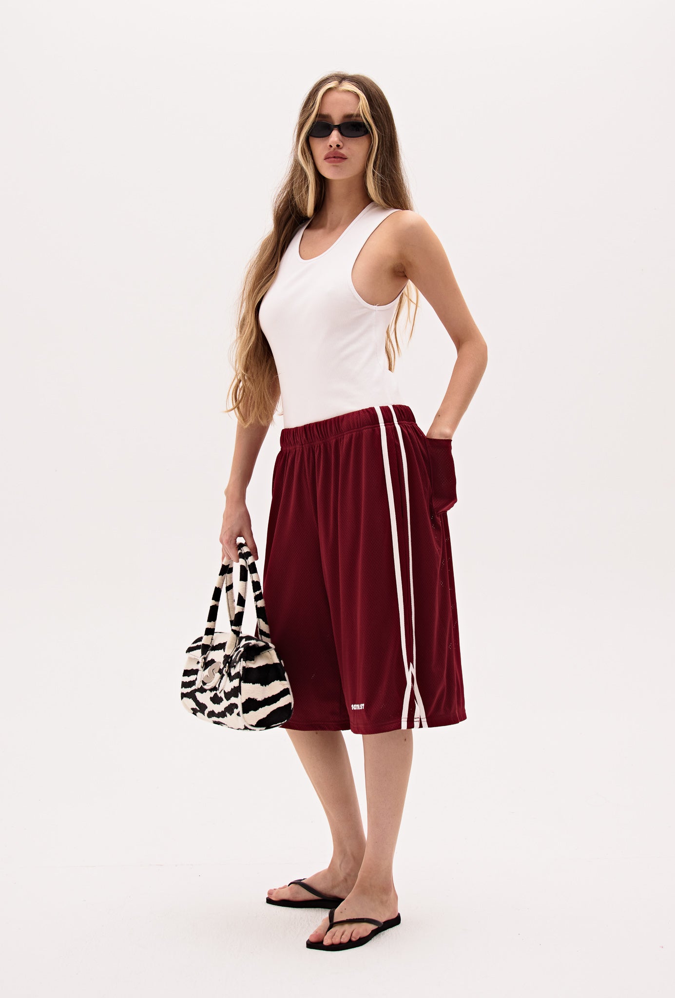 SST MESH SHORTS LONG - Wine