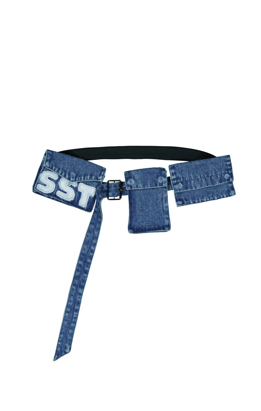 CONTRAST POCKET BELT - Blue