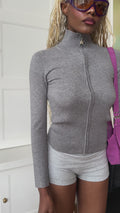 SST KNIT ZIP UP CARDIGAN