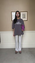 SOUTH TEE - Washed Navy Grey