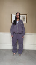 SST ZIP HOODY - Washed Navy Grey
