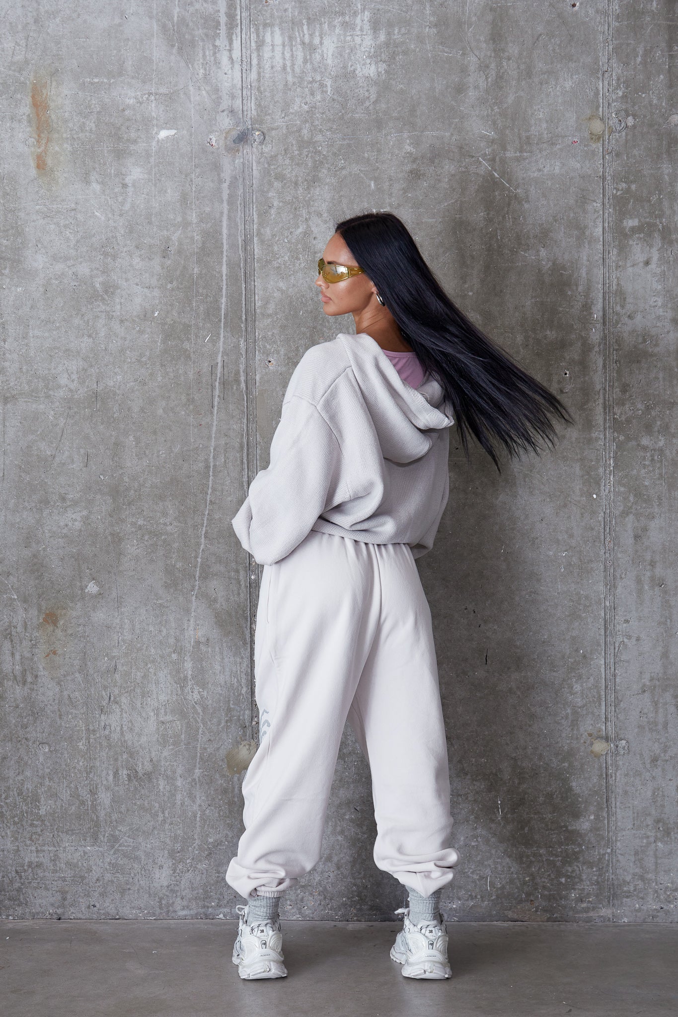 "UPLOAD" ZIP HOODY - Bone