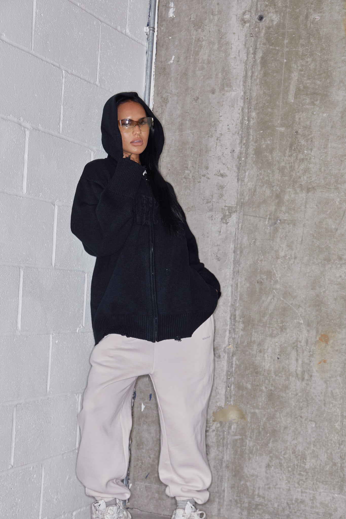 UPLOAD ZIP HOODY - Black