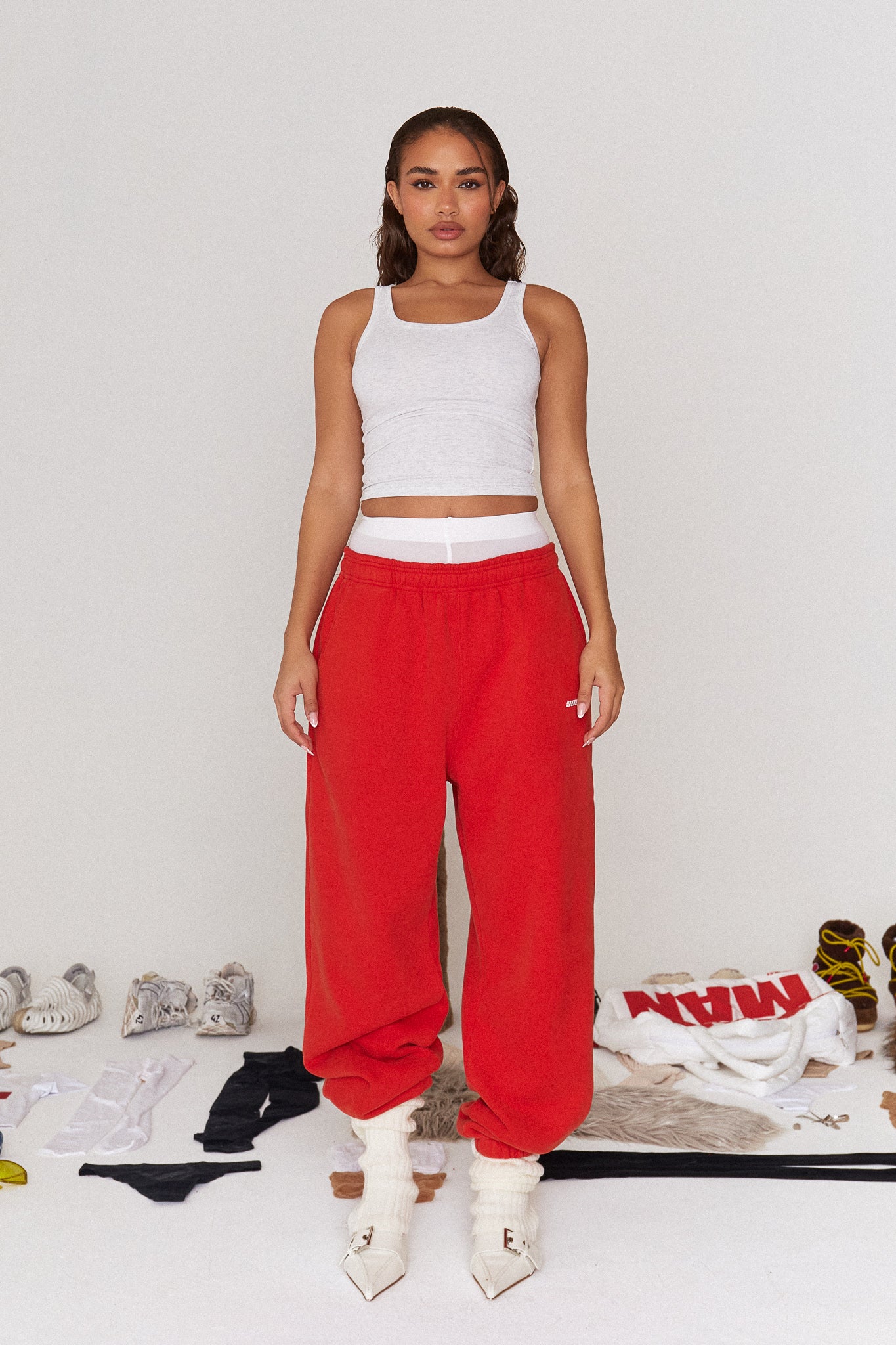 MARS SWEATPANTS - Red