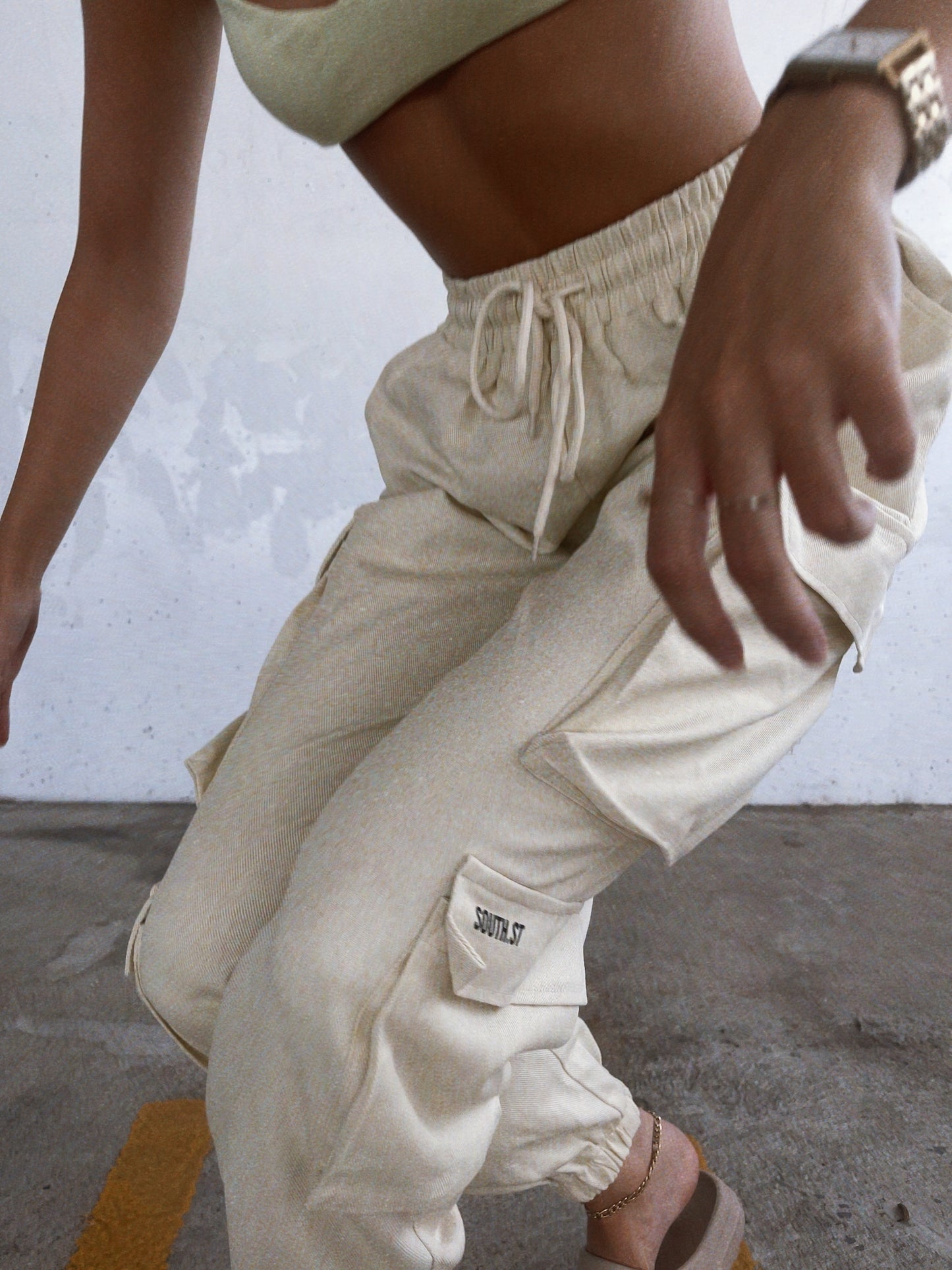 "KANSAS" CARGO JEANS - Sand