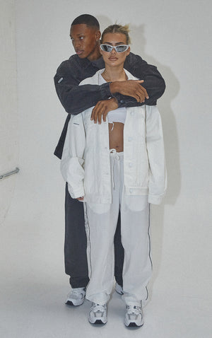 "VACATION" STATE TRACK PANTS - White