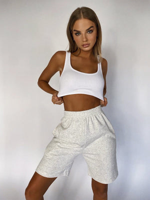 ON FIRE CROP - White